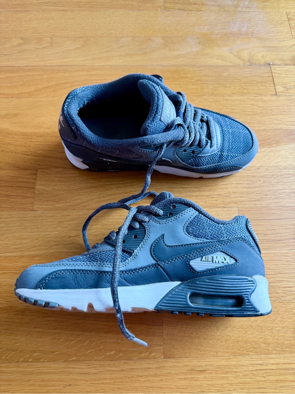 Plaid Wool Nike Air Max Kids' Sneakers Grey